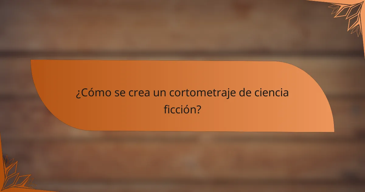 ¿Cómo se crea un cortometraje de ciencia ficción?