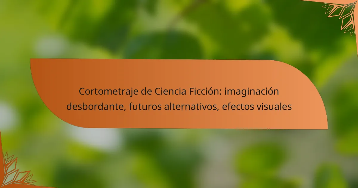 Cortometraje de Ciencia Ficción: imaginación desbordante, futuros alternativos, efectos visuales