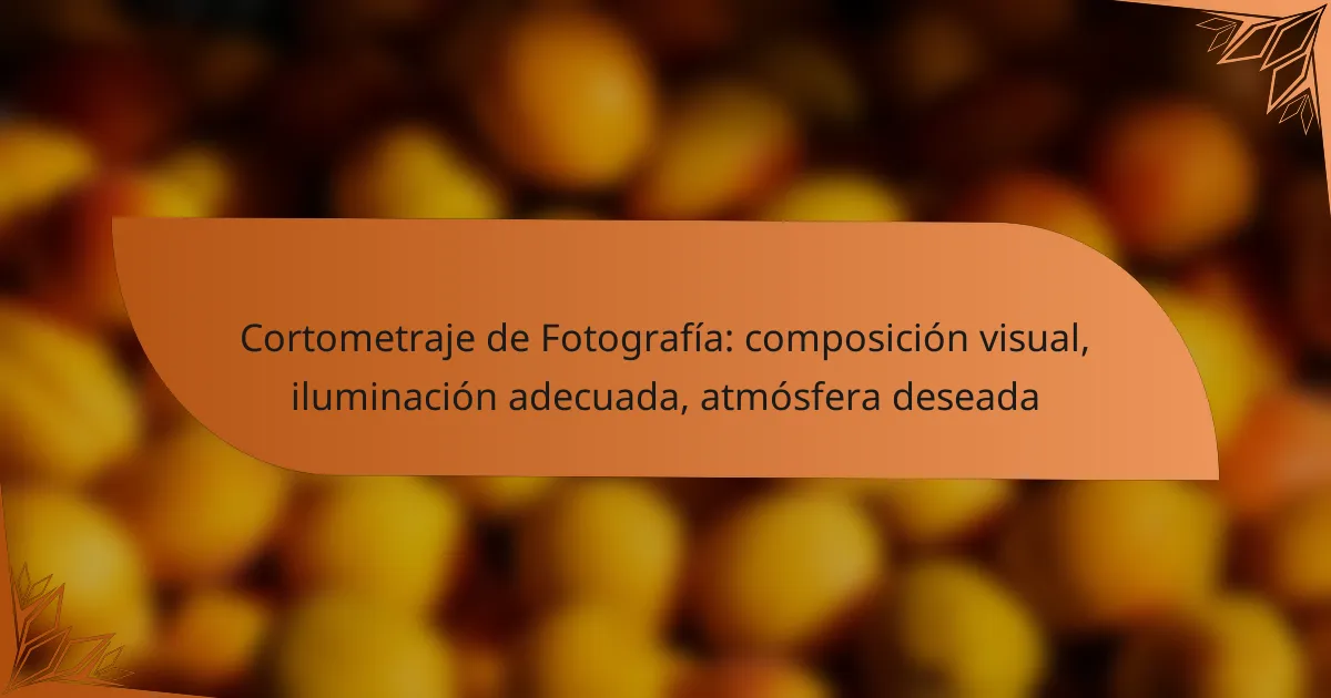 Cortometraje de Fotografía: composición visual, iluminación adecuada, atmósfera deseada