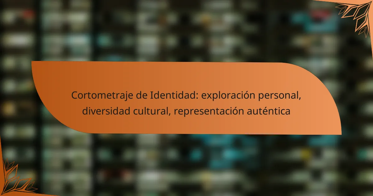 Cortometraje de Identidad: exploración personal, diversidad cultural, representación auténtica