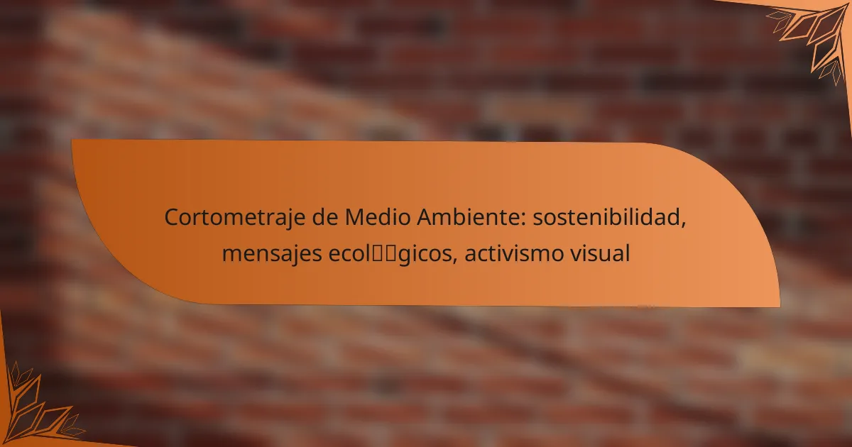Cortometraje de Medio Ambiente: sostenibilidad, mensajes ecológicos, activismo visual