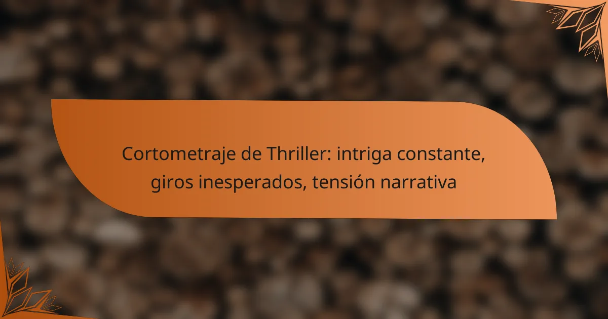 Cortometraje de Thriller: intriga constante, giros inesperados, tensión narrativa