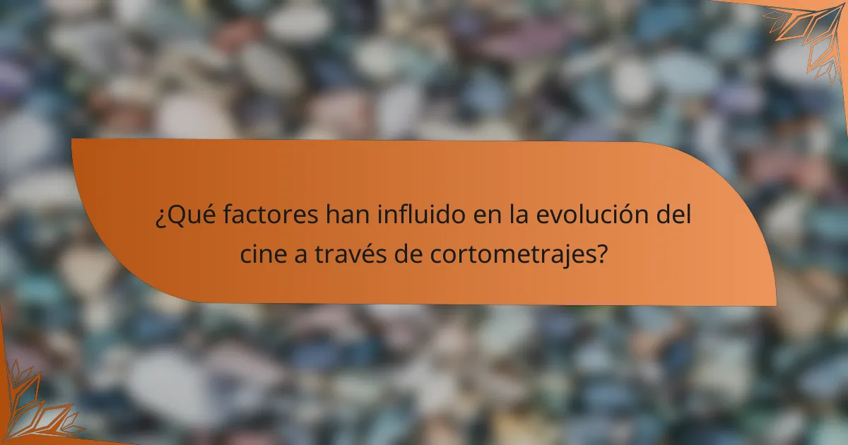 ¿Qué factores han influido en la evolución del cine a través de cortometrajes?
