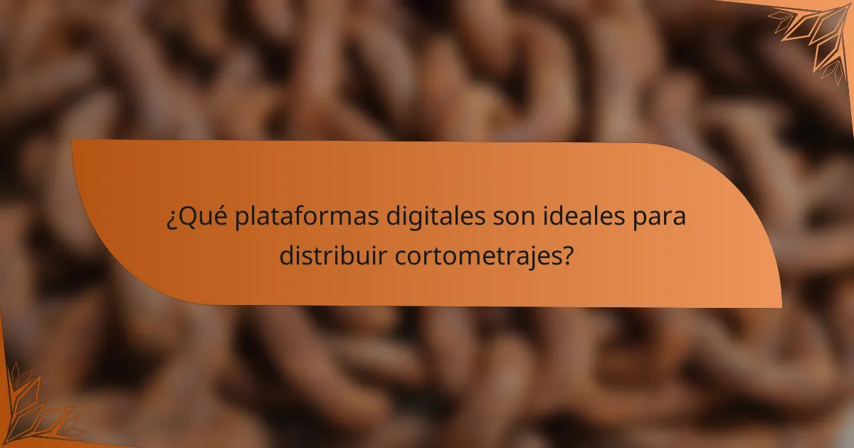 ¿Qué plataformas digitales son ideales para distribuir cortometrajes?